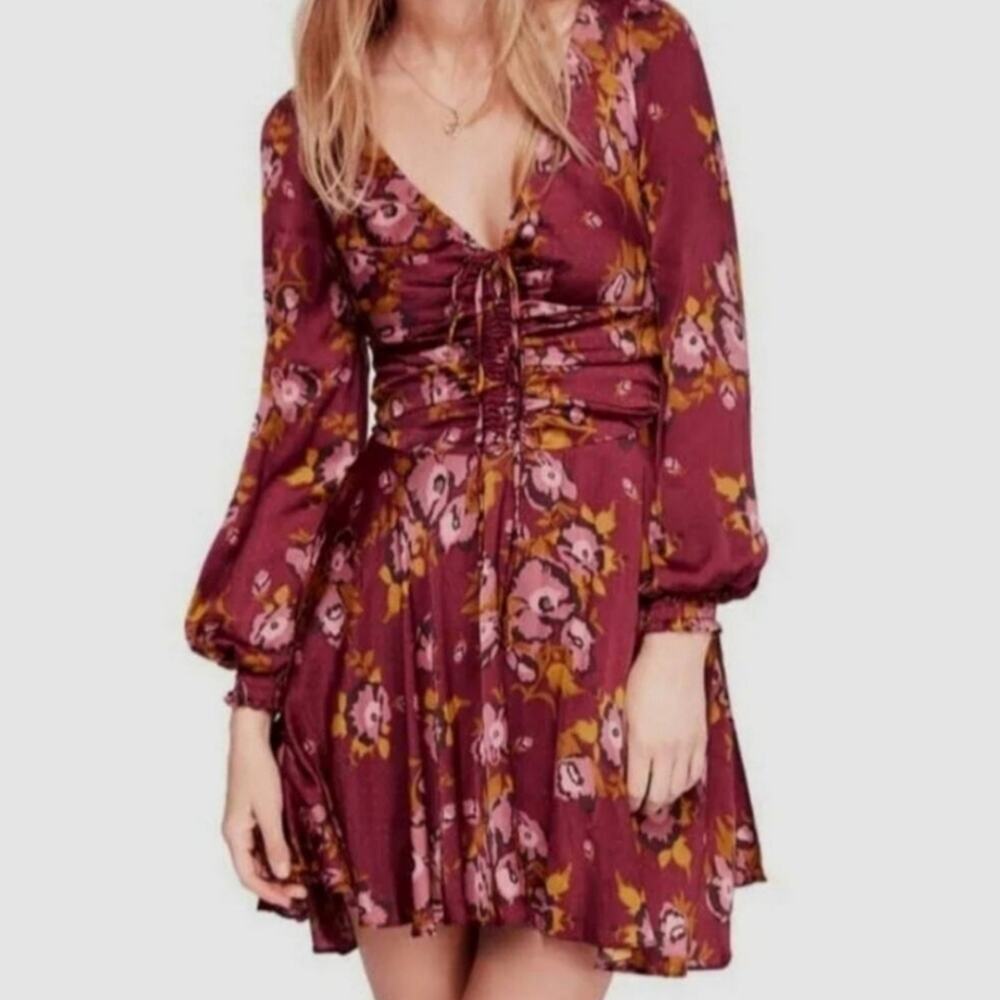 Free People Morning Light Long Sleeve Floral Size 0 Dress